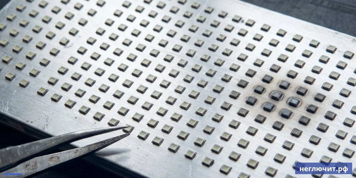 Крупный план Mini-LED модуля TCL — тысячи зон затемнения