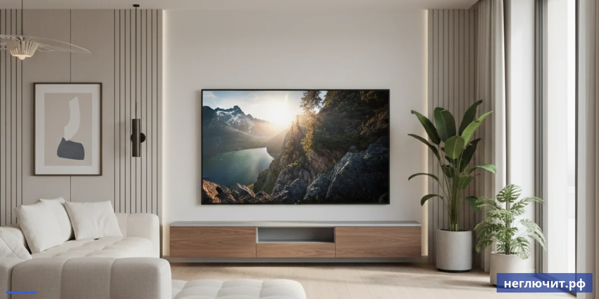 Neo QLED Mini-LED в светлой современной гостиной с HDR-контентом