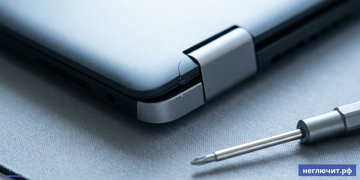 Крупный план петли ноутбука Acer с признаком стресса на пластиковом корпусе