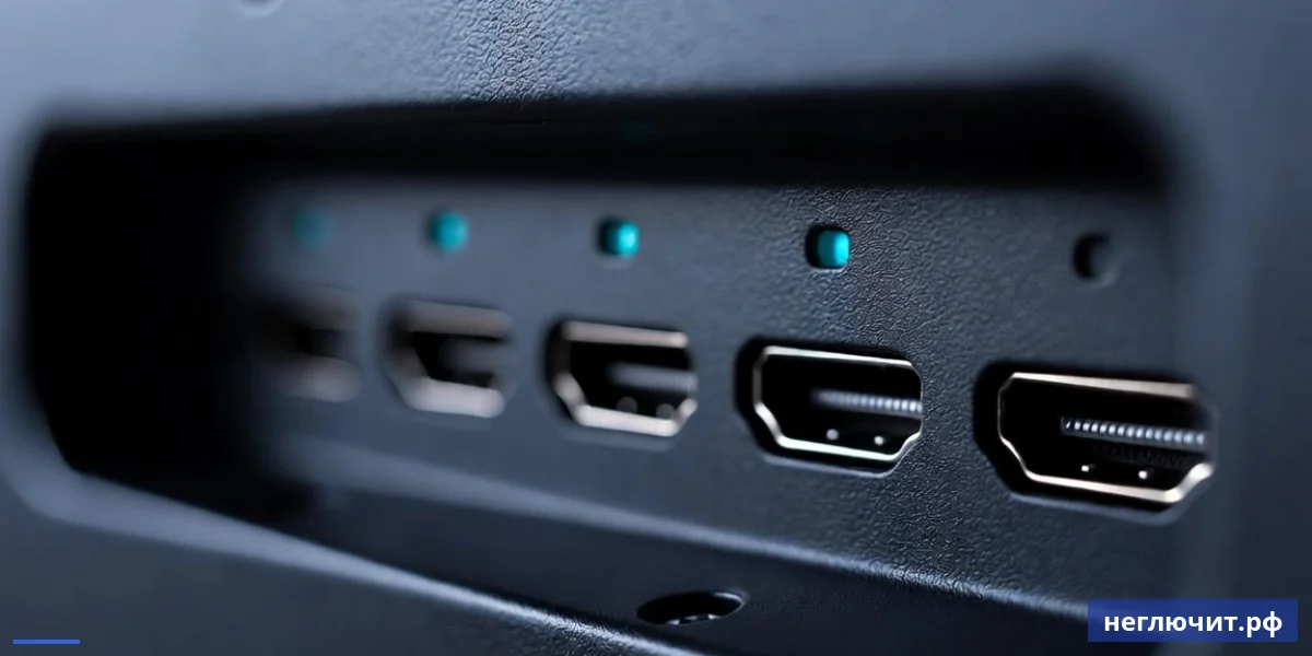 Задняя панель телевизора — HDMI порты включая eARC для саундбара и игровой консоли