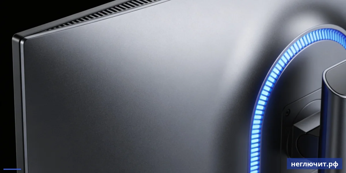 Боковой профиль изогнутого OLED-экрана — видна дуга 1800R и тонкая рамка