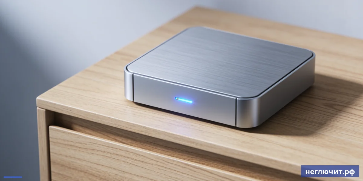 Современная Android TV приставка-медиаплеер крупным планом — альтернатива встроенному Smart TV для стримингов