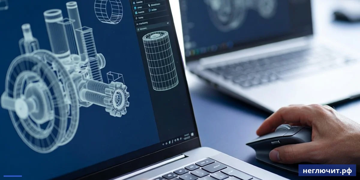 Инженер работает с CAD-моделью используя 3D-навигационный контроллер