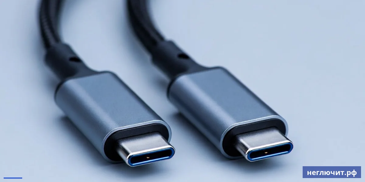 Макро сравнение USB-C и Thunderbolt разъёмов на премиум-кабелях