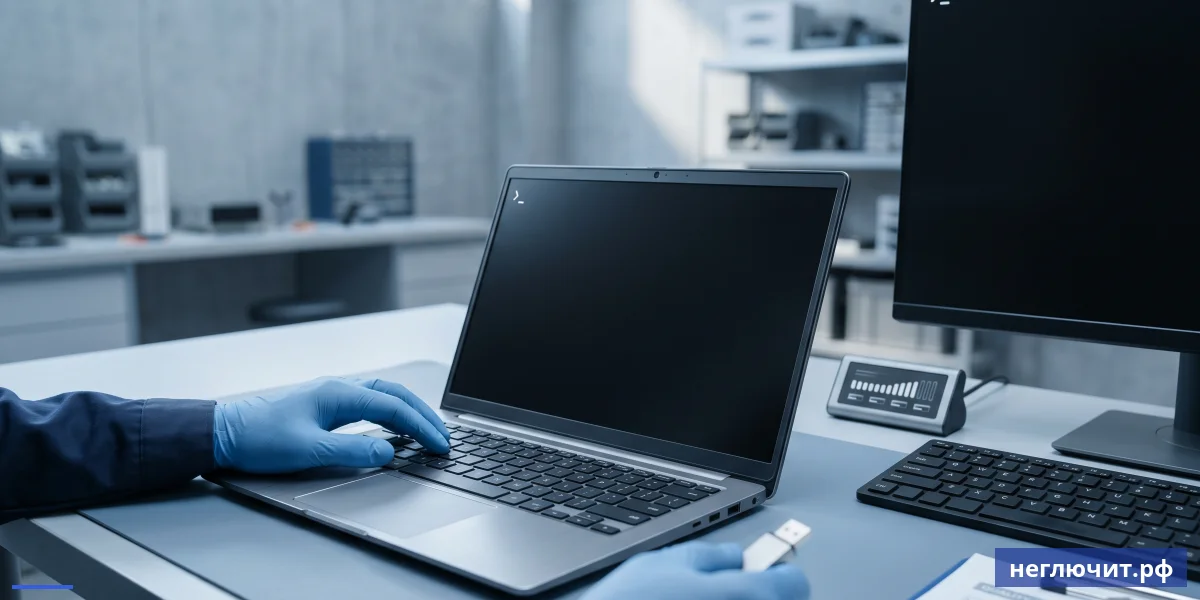 Мастер проводит диагностику ноутбука с BSOD — анализ дампов памяти и проверка системы