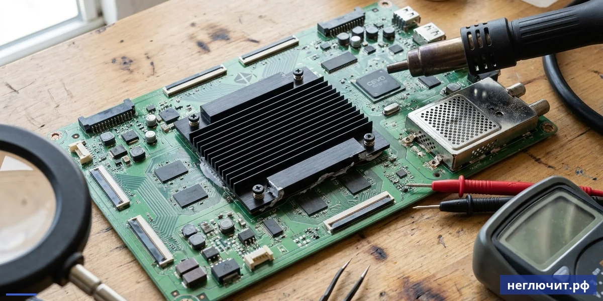 Ремонт Toshiba — мастер диагностирует Main Board REGZA с CEVO Engine