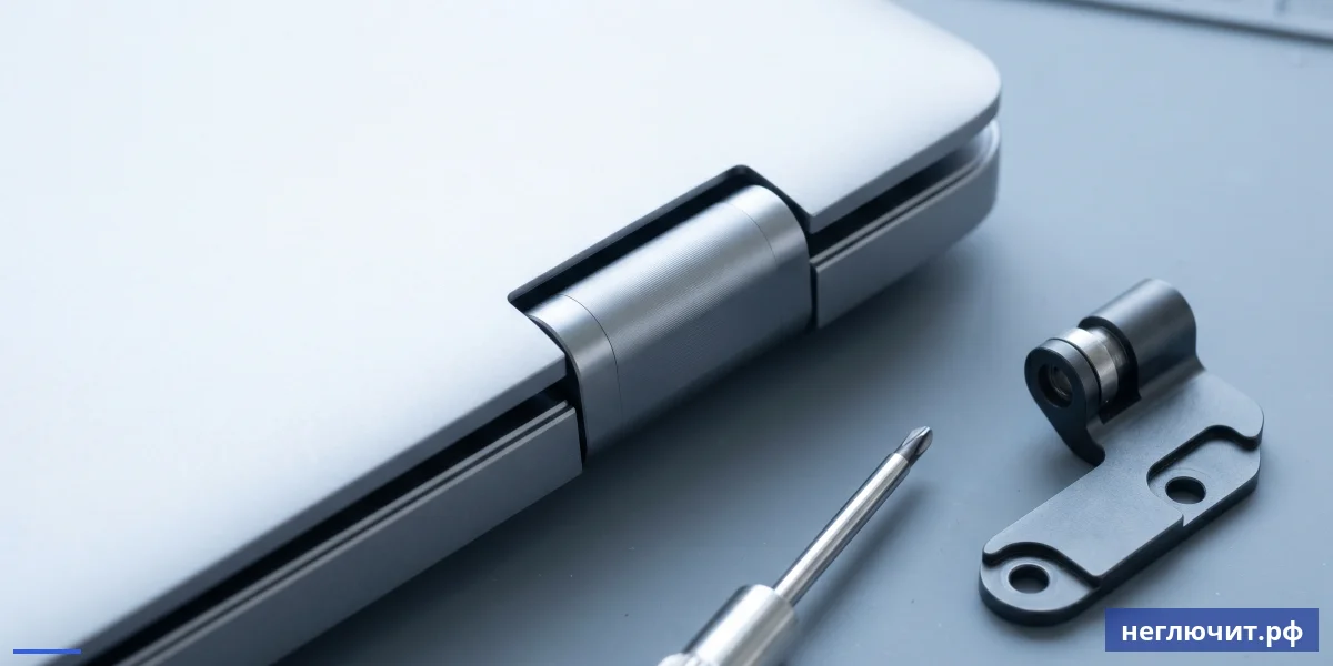 Крупный план шарнира тонкого ноутбука Huawei MateBook X Pro и запасной петли